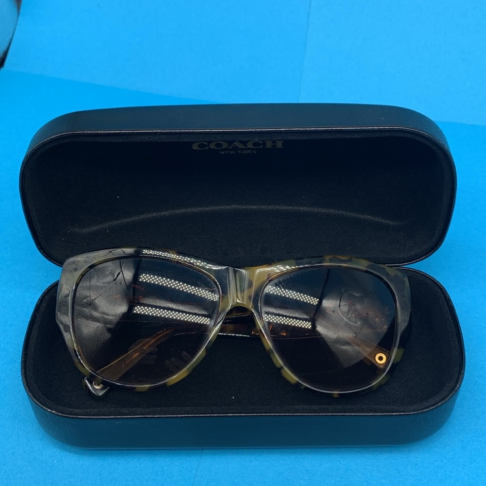 Coach Sunglasses Hayden Dark Vintage Tortoise with case - Picture 14 of 16